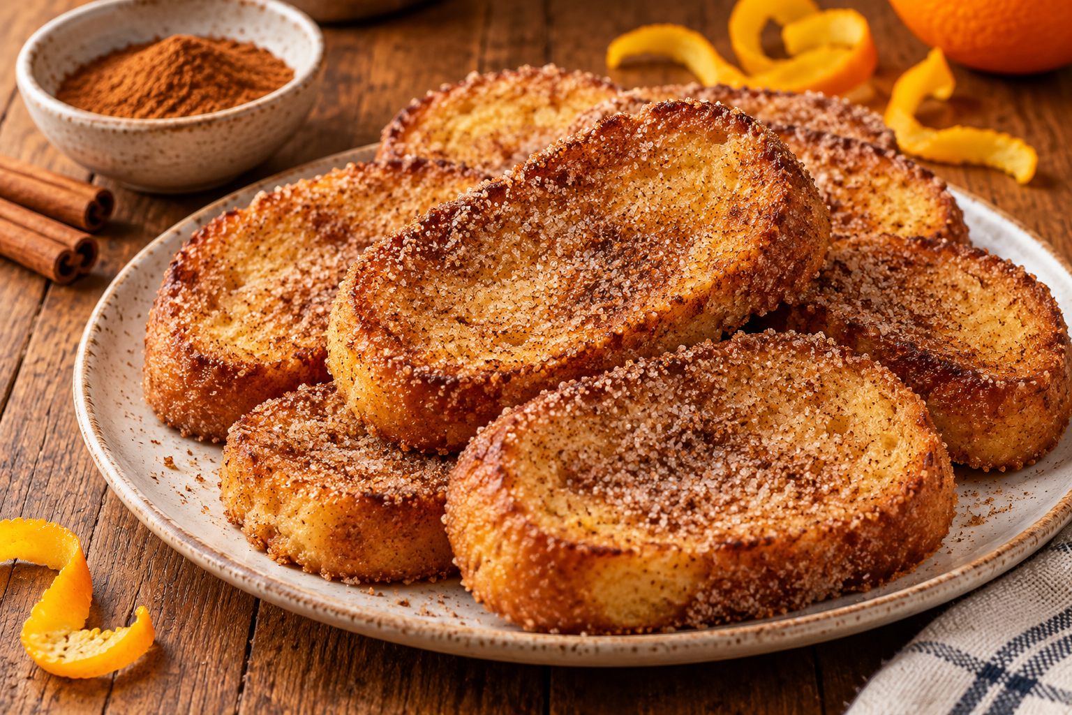 Rabanada dourada preparada na airfryer