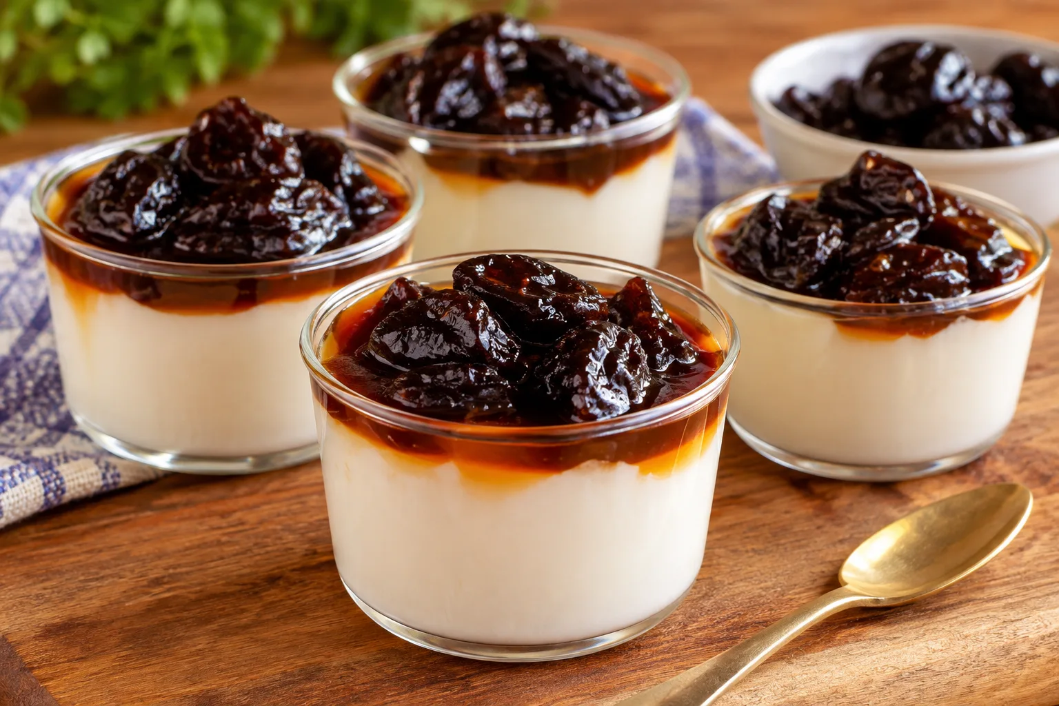 Foto ilustrativa de Manjar de Copinho Gourmet com Calda de Ameixa | Receita Facil em 20 Minutos