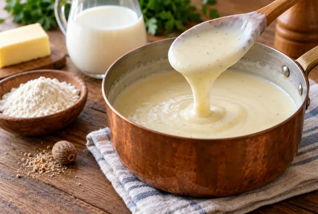 Foto ilustrativa de Como fazer molho branco bechamel do jeito certo: técnica, proporções e segredos da Le Cordon Bleu
