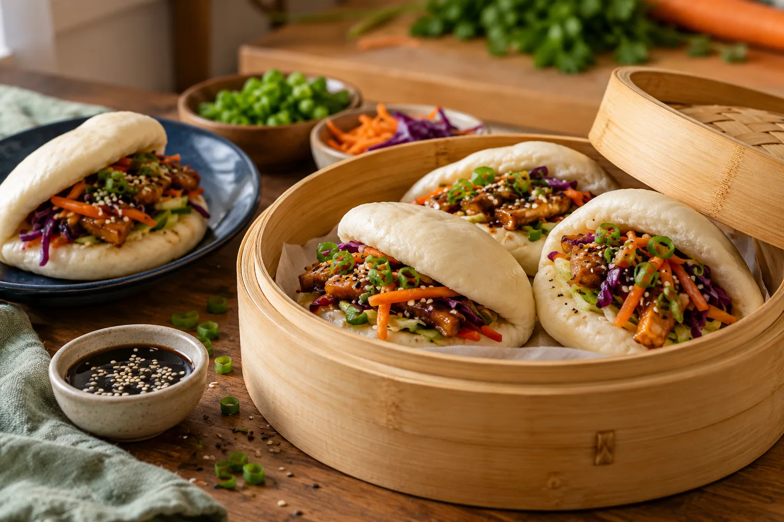 Foto ilustrativa de Pão Bao Chinês Vegano