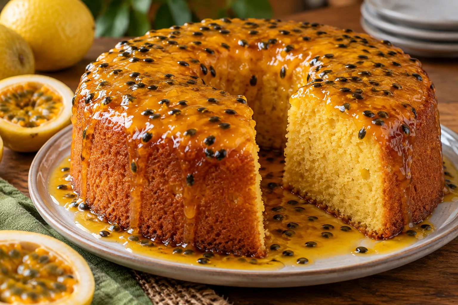 Foto ilustrativa de Bolo de Maracujá sem Gluten
