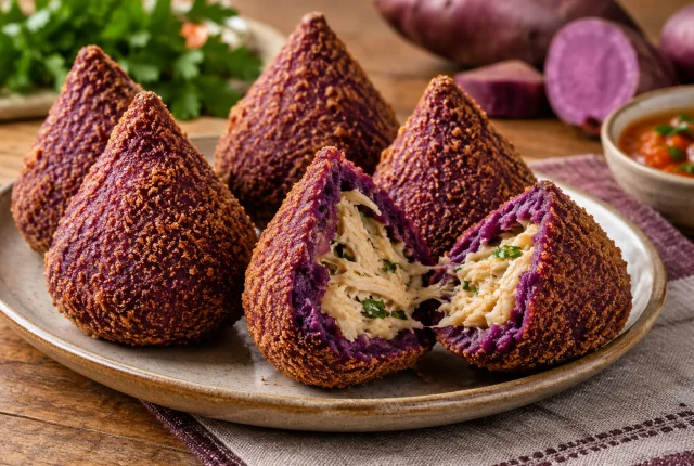 Foto ilustrativa de Coxinha de Batata Roxa