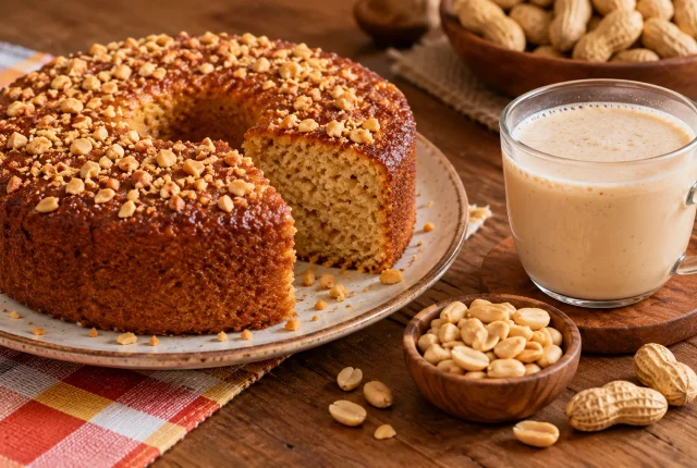 Foto ilustrativa de Bolo de Amendoim e Chá de Amendoim