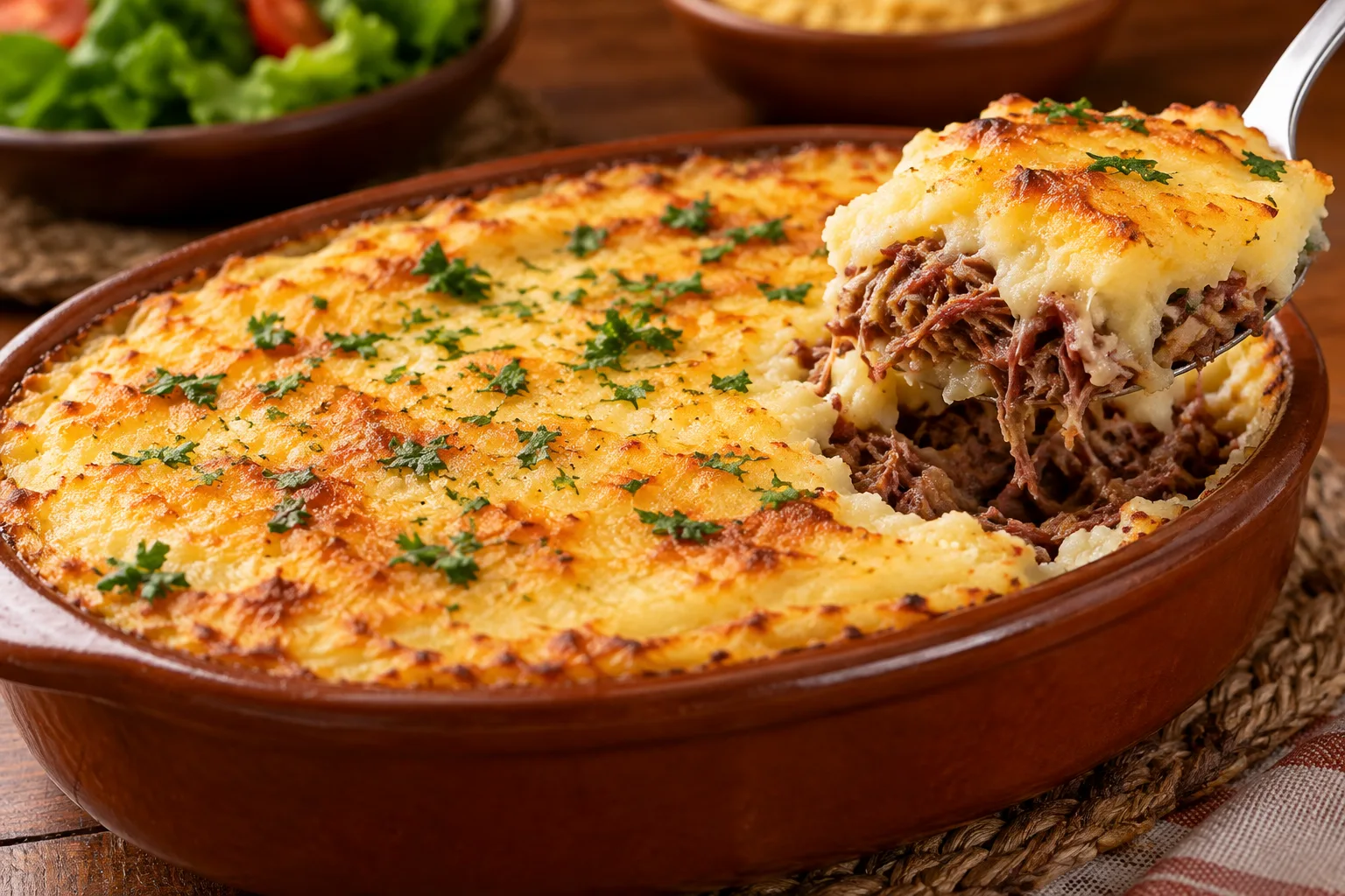 Foto ilustrativa de Escondidinho de Carne de Sol