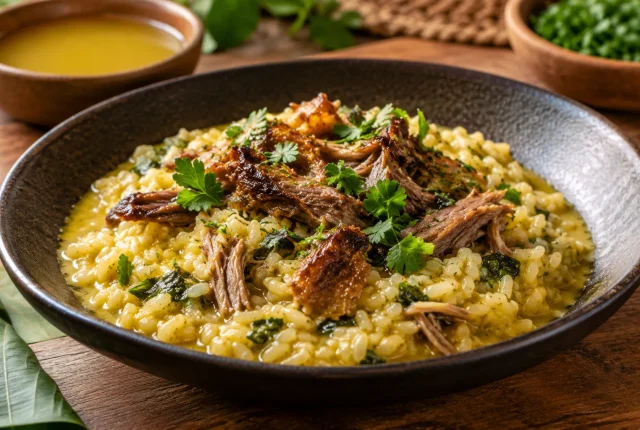 Foto ilustrativa de Risoto de Pato no Tucupi