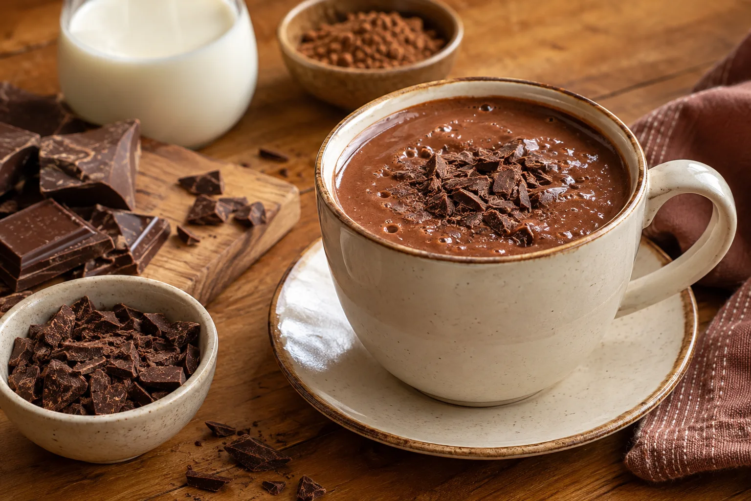 Foto ilustrativa de Chocolate Quente Cremoso sem Amido