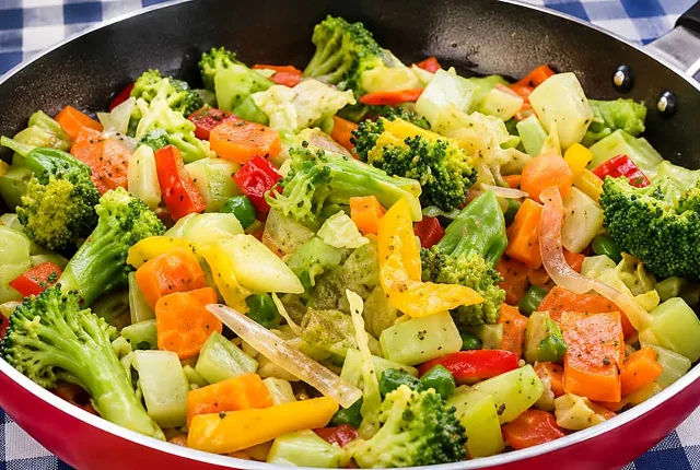 Prato com cenoura e legumes