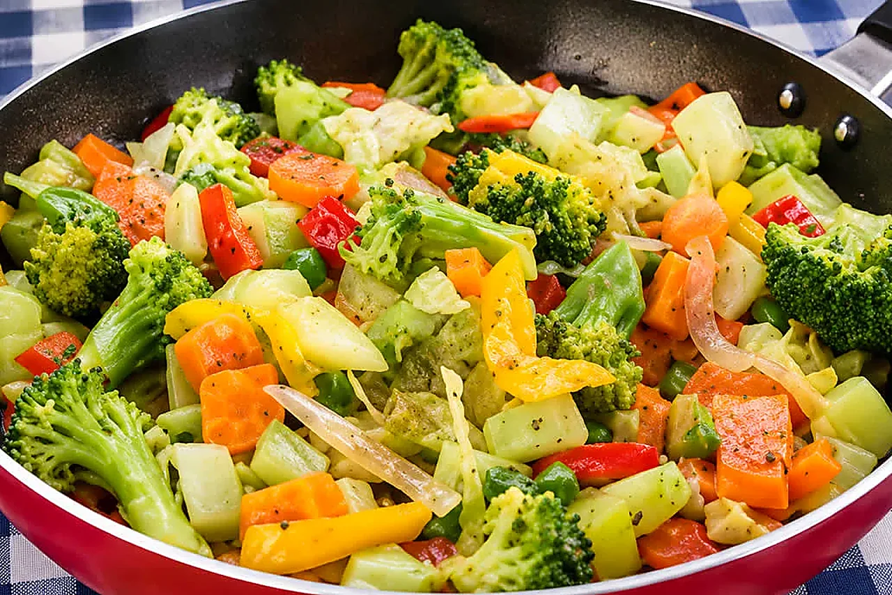 Prato com cenoura e legumes